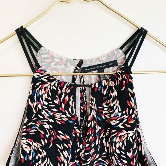 White House Black Market Sleeveless Dotted Keyhole Halter Top - Picture 5 of 7